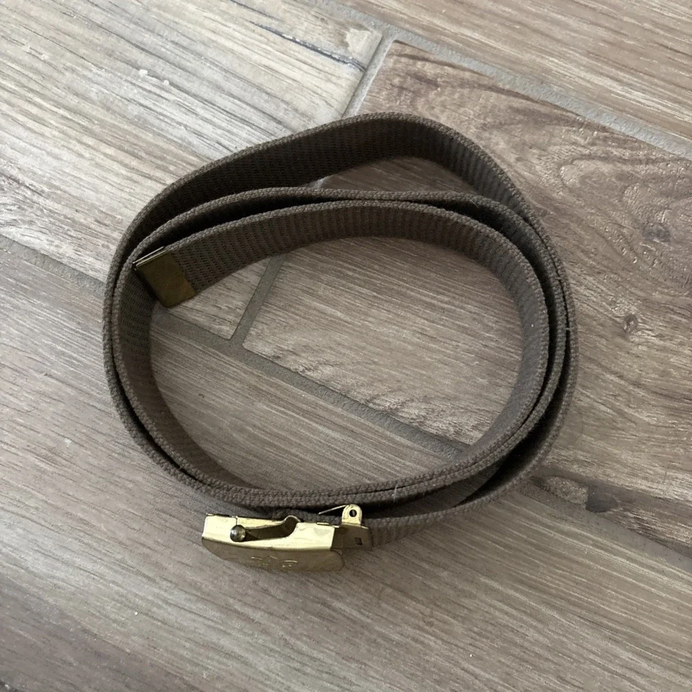 Vintage Boy Scout Belt Memorabilia Uniform Adjustable Cloth Brass Buckle 48 Inch